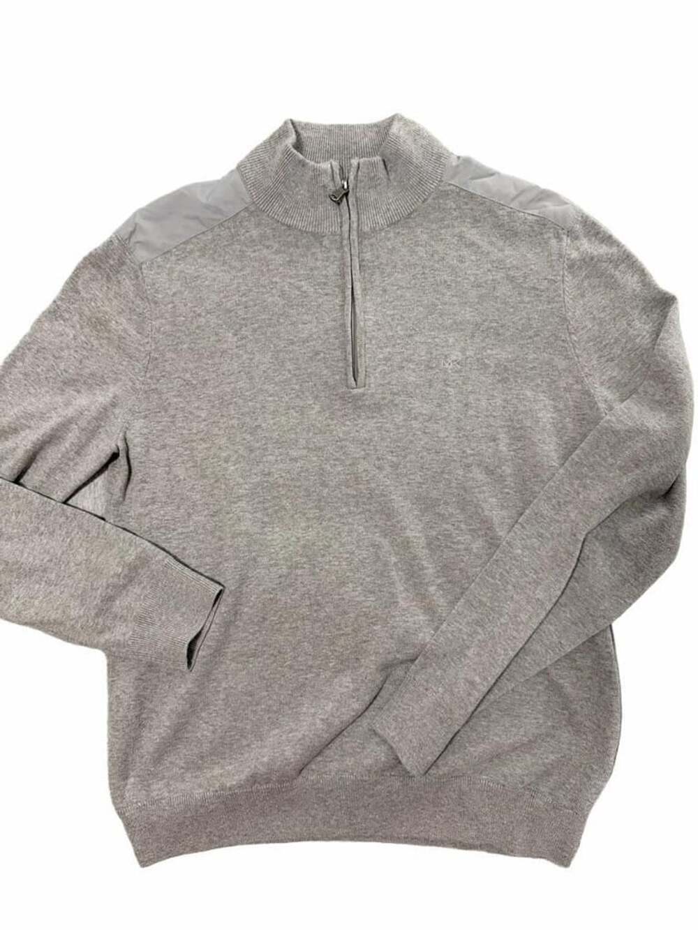 Michael Kors Mens Gray 1/4 Quarter Zip Knit Pullover Sweater